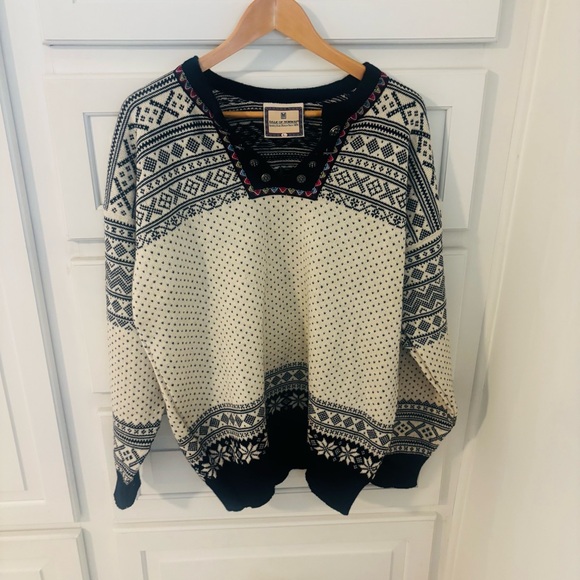Dale of Norway Black and White Crew Neck Sweater - Picture 1 of 2